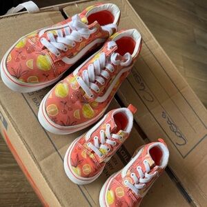 Vans Orange Fruit Print Kids Sneakers